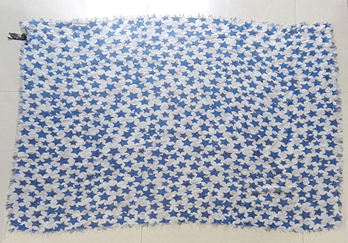 Polyester Voile Sky-Blue Geometry Big Square Scarf About 120 * 120cm