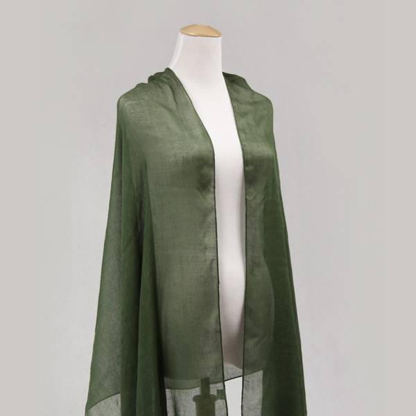 Green Viscose Long Scarf for Women