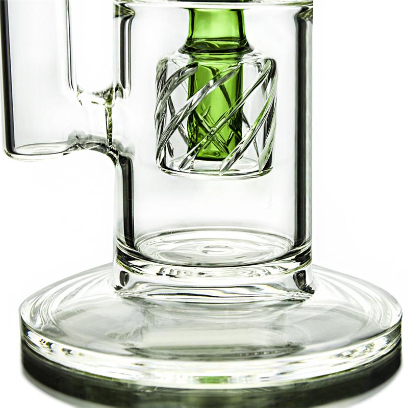 Double Matrix Percolators Green Hookah Glass Smoking Water Pipes (ES-GB-341)