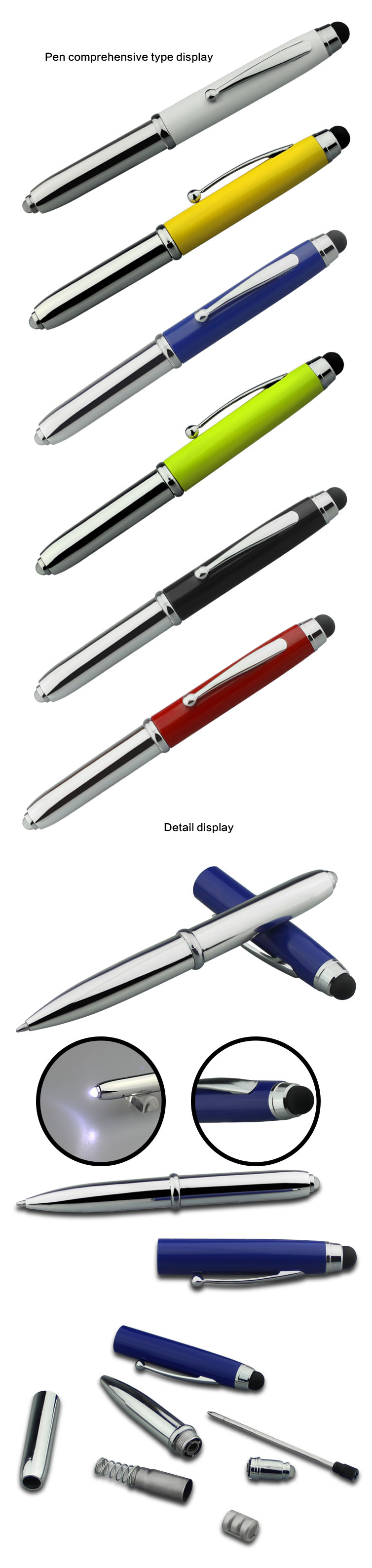 Best Writing Pen LED Light Metal Ball Pen on Sell