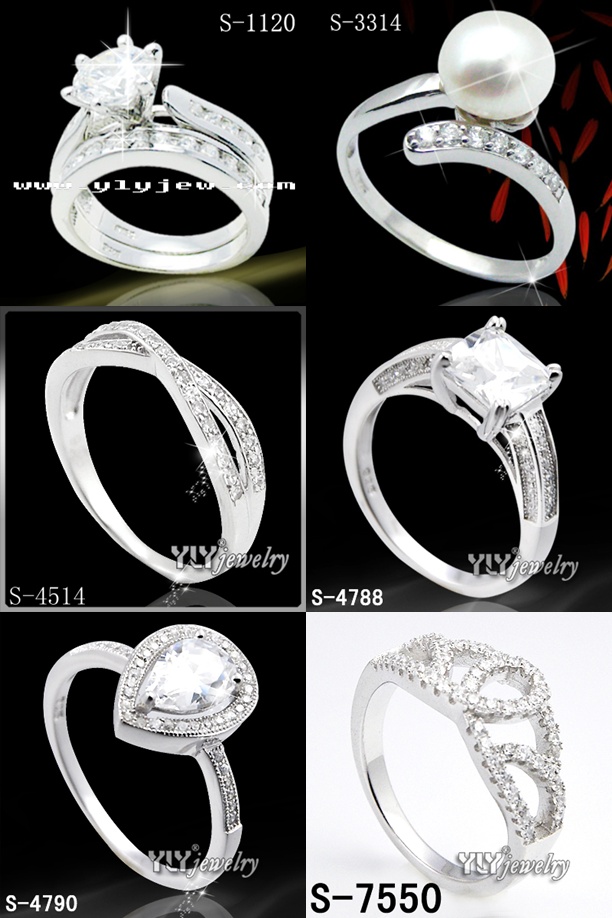 Fashion 925 Sterling Silver Jewelry Wedding Ring (S-14339, S-14339Y) _