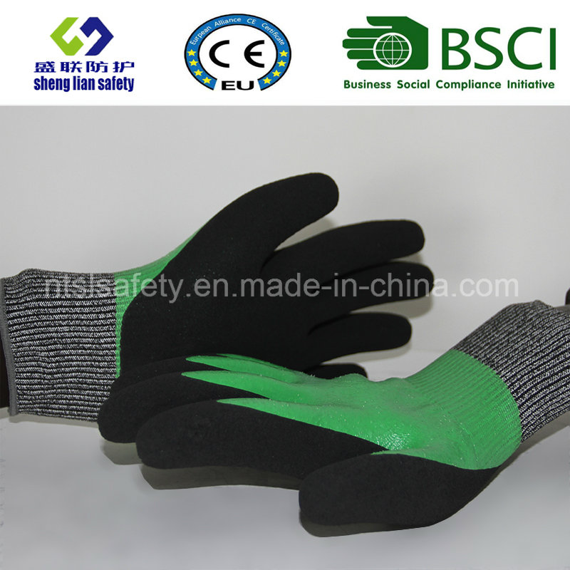 Cut Resistant Safety Work Glove with Sandy Nitrile Coated Safety Gloves