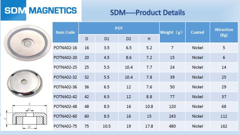 Super Strong Permanent Neodymium Magnet Pot