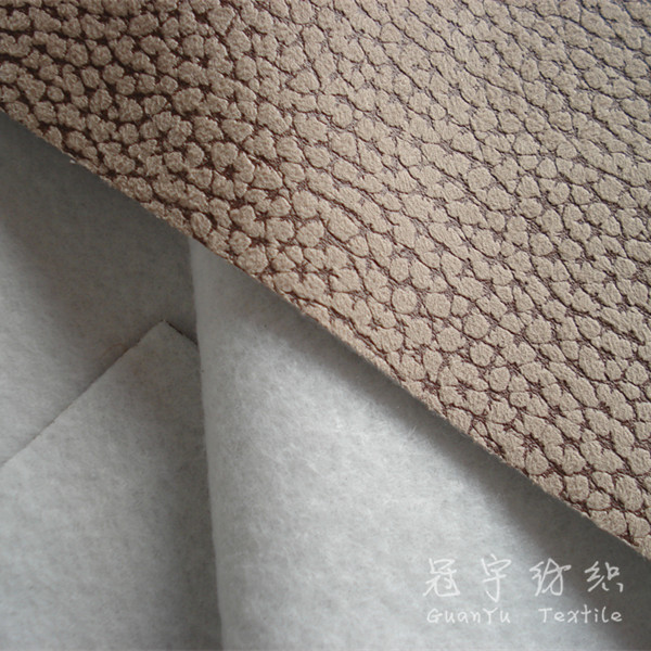 Thick Embossed Polyester Suede Leather for Sofa Cloth