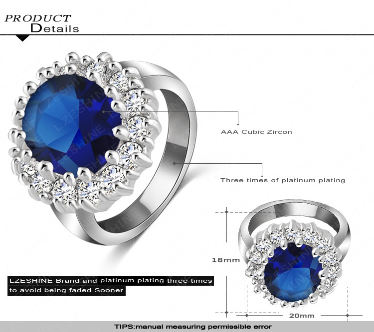 Sapphire Zircon Wedding Jewelry Rings (Ri-HQ0016)