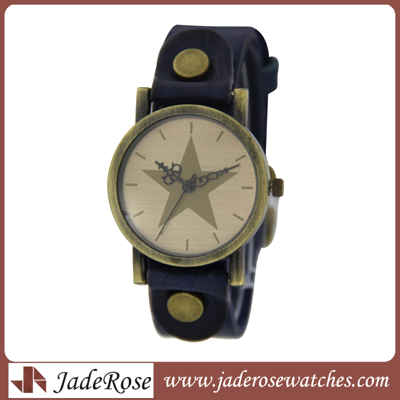 Wholesale Personality Alloy Watch with Leather Strap Watch