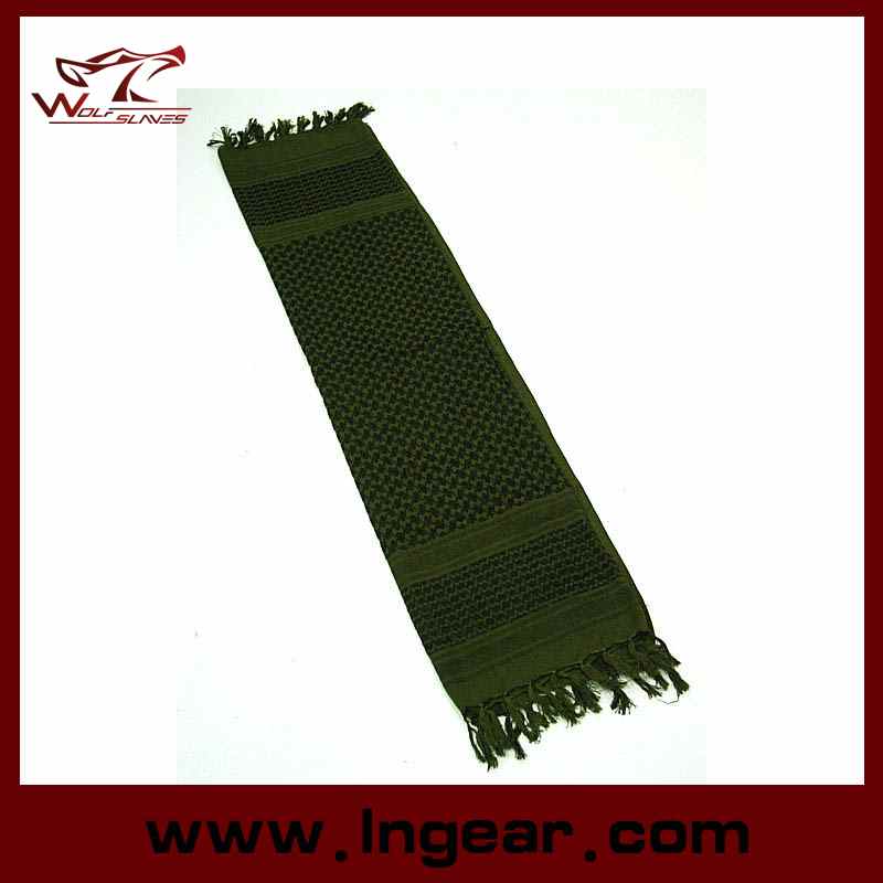 Cheap Mens Military Camouflage Fish Net Mesh Army Polyester Scarf Army Green