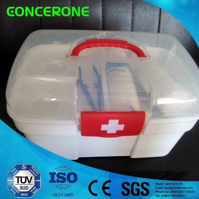 Plastic First Aid Box for Emergency, outdoor Sports, Office Use