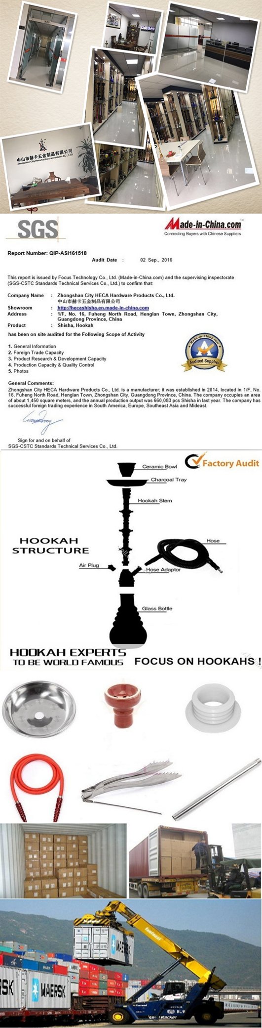 Design Fashion High Quality Stainless Steel Shisha Hookah