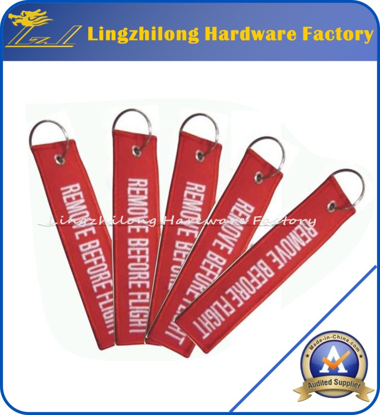 Custom Embroidery Remove Before Flight Keychains