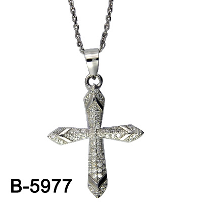 New Design Us Style Micro Setting 925 Silver Cross Pendant.