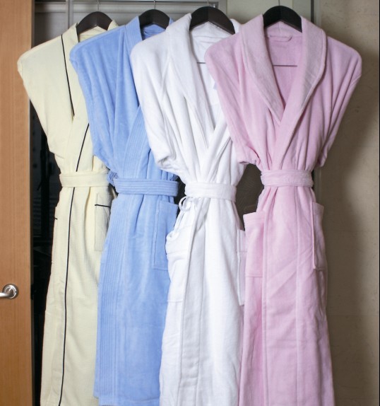 Mens Knit Sleepwear Lightweight Short SPA Robe Bathrobe