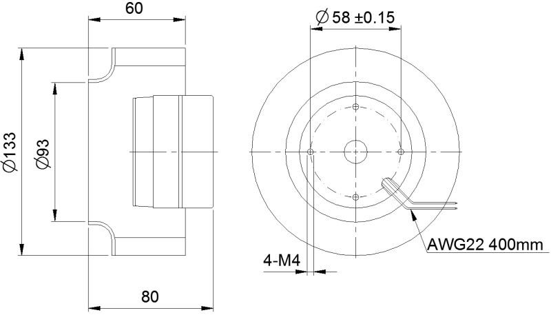 133mm Diameter AC Centrifugal Fans with Maintenance-Free Ball Bearings