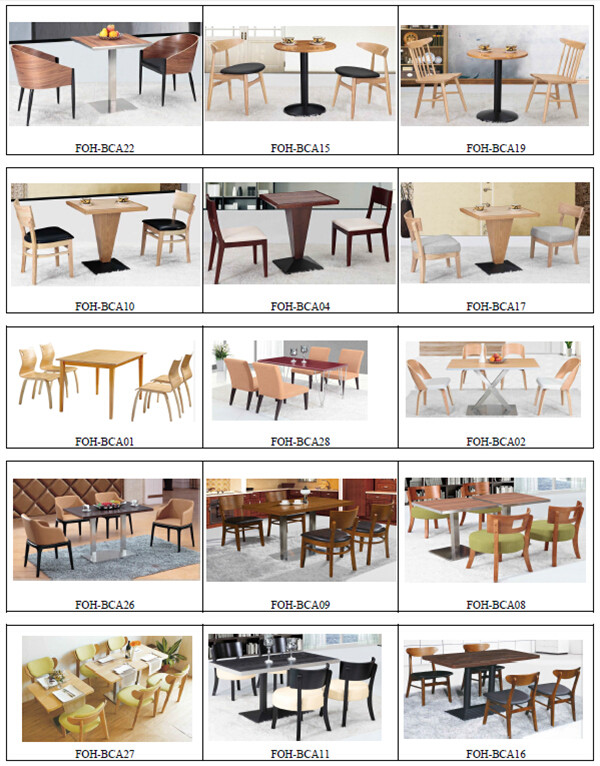 Luxury Wooden Restaurant Tables and Chairs for Cafe/Hotel (FOH-BCA08)
