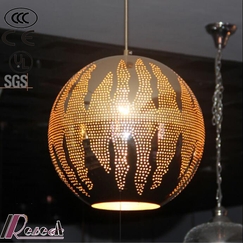 2017 New Product Golden Hollow Pendant Light with Restaurant