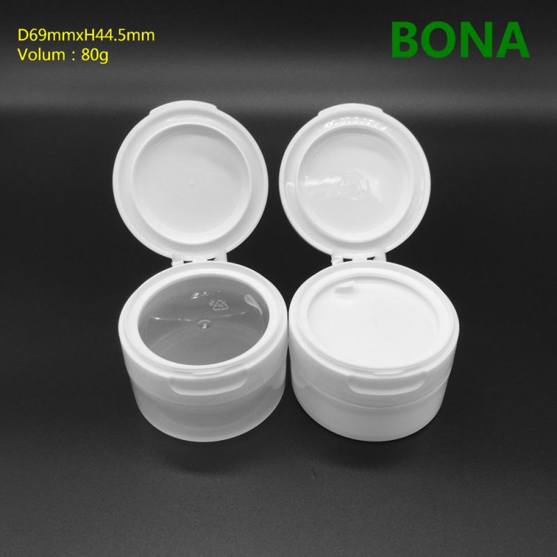 80g Face Cream Plastic Jar with Flip Top Cap