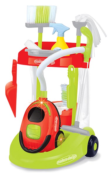 Girl Pretend Funny Toys Cleaning Cart Play Set (H0009397)