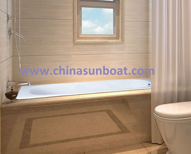 Sunboat Cast Iron Bathtub Single Bathtub Embedded Slip Deepened Enamel Bathtub