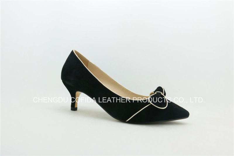 Newest Low Heel Lady Shoes with Charming Bow