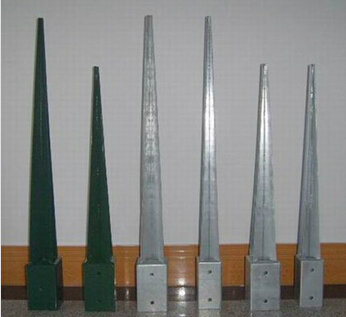 Galvanized Steel Fence Pole Anchor, Steel Ground Spike