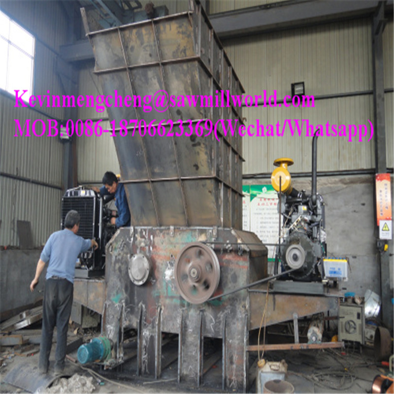 Drum Wood Chipper Mobile Shredder Diesel Engine Stump Crusher Machine