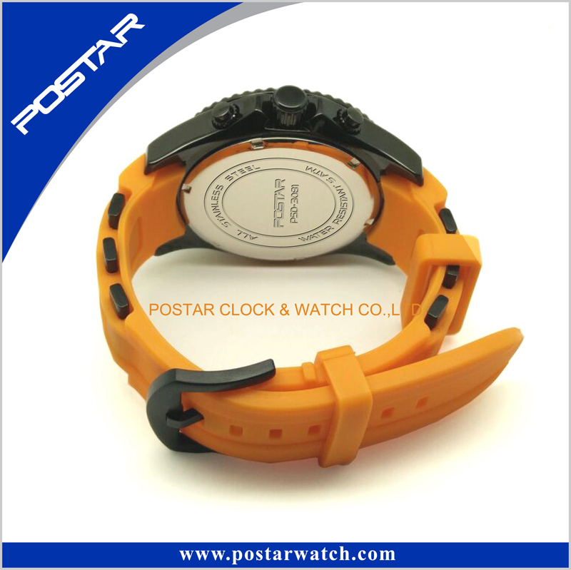 Stainless Steel Sport Watch Silicone Watch