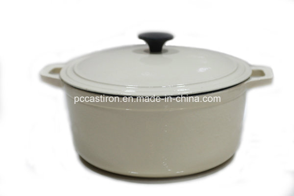 5qt White Cast Iron Casserole