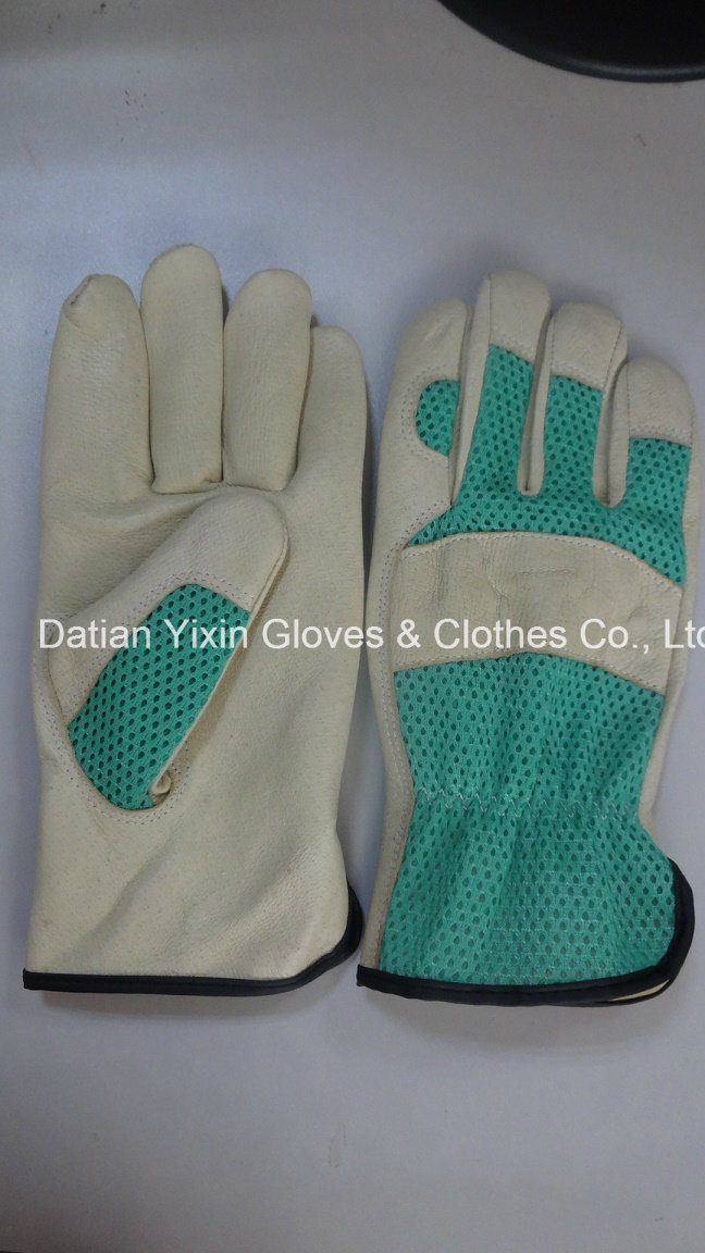 Green Garden Glove-Leather Working Glove-Safety Glove