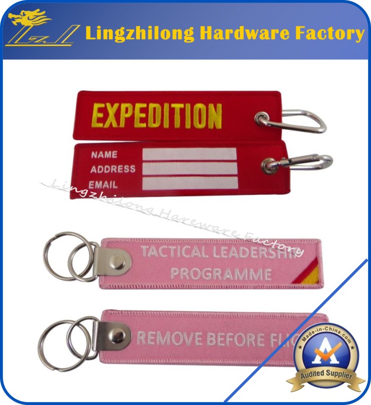 Custom Embroidery Remove Before Flight Keychains