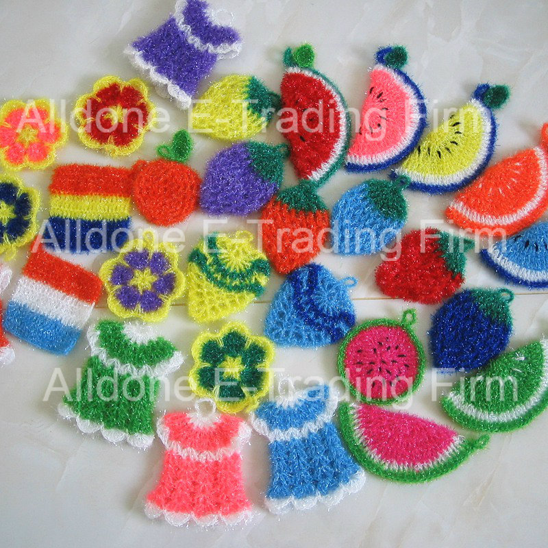 Korean Handmade Crochet Dish Wash Scrubbies Scrubber Cloths Kitchen Sponges