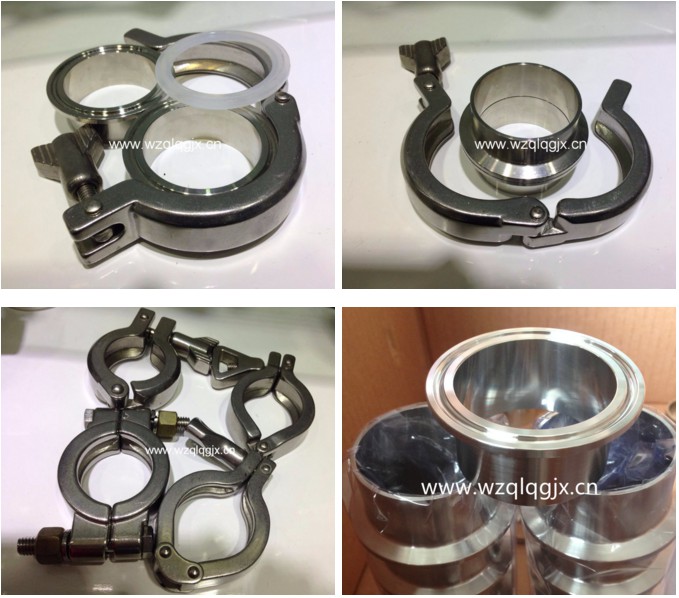 Ss 304 Sanitary Weld Ferrule Tri Clamp with PTFE Gasket Set