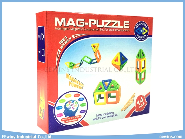 14PCS 3D DIY Toys Wisdom Magnetic Toys Puzzle Educational Toys