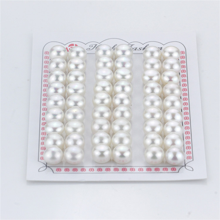 8-9mm Aaaa Button Round Half Drilled Matching Pairs Wholesale Freshwater Loose Pearl