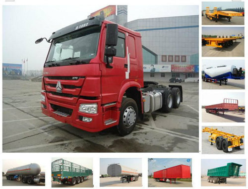 China 10 Wheels 371HP Prime Mover with 12.00r22.5 Tire