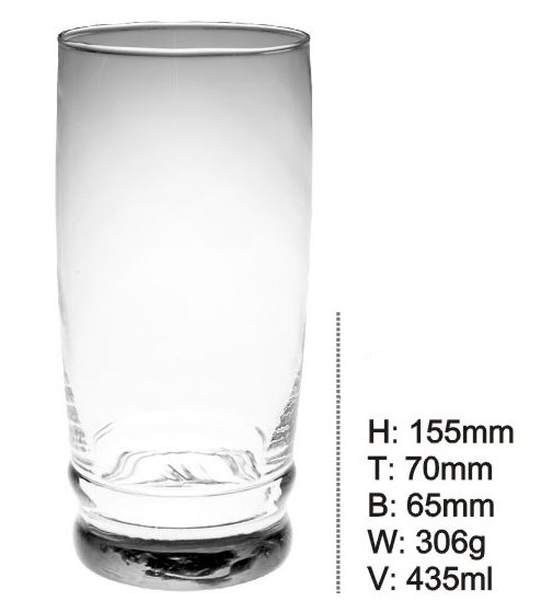 Machine Blown Clear Elegant Water for Drinking Glass Cup Beer Cup Kb-Hn013