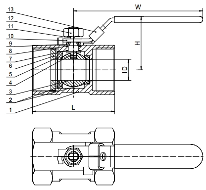 1 PC Ball Valve Stainless Steel