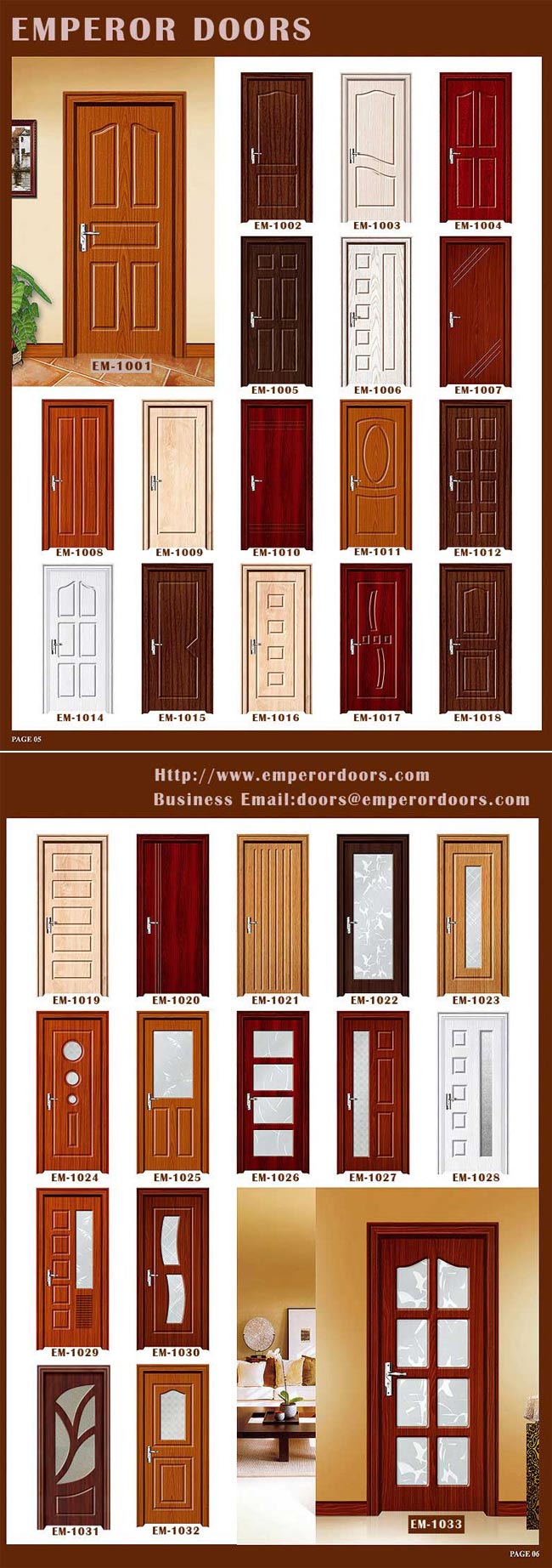 Wooden MDF PVC Interior Doors