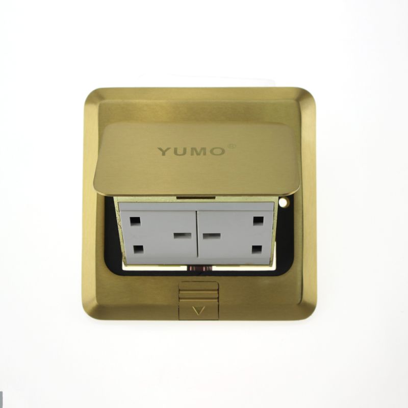 Yumo Hgd-2f-EU Brass Cover Ground Socket Electrical Pop up Floor Socket