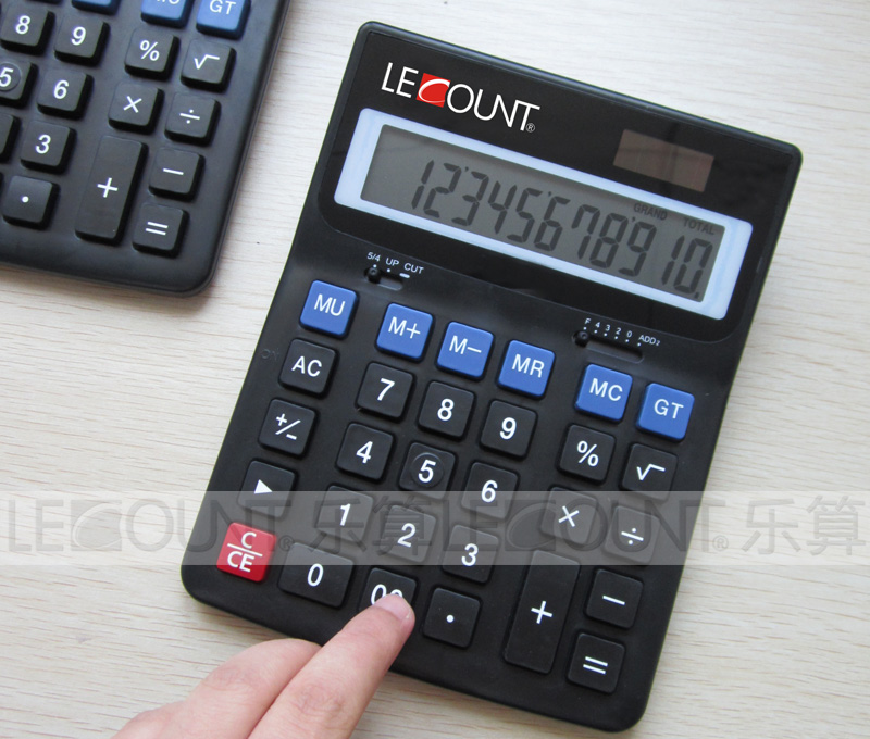 12 Digits Dual Power Big Desktop Calculator with Optional Tax Function (LC212-BK)