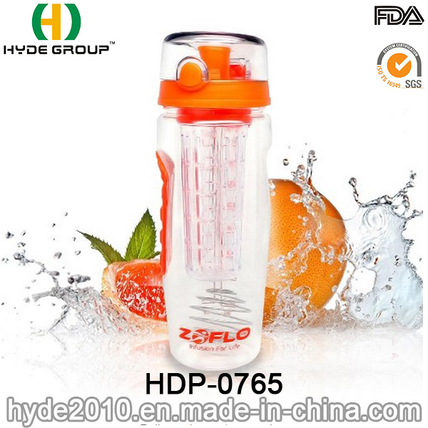 Popular Plastic Tritan Fruit Infuser Water Bottle, Customized Plastic Sport Water Bottle (HDP-0765)