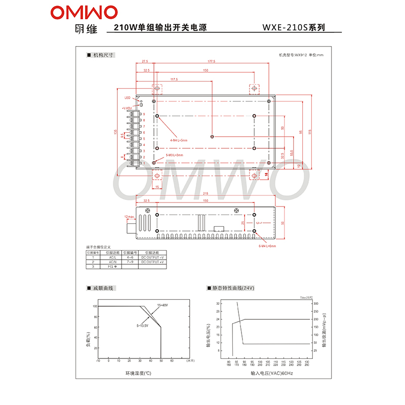 Wxe-210s-5 Hot Sales Switching Power Supply