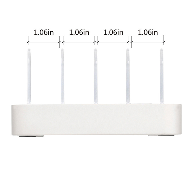 4 Ports USB Charger with Stand 2.4A*2 for iPad 1A*2 for Cellphone