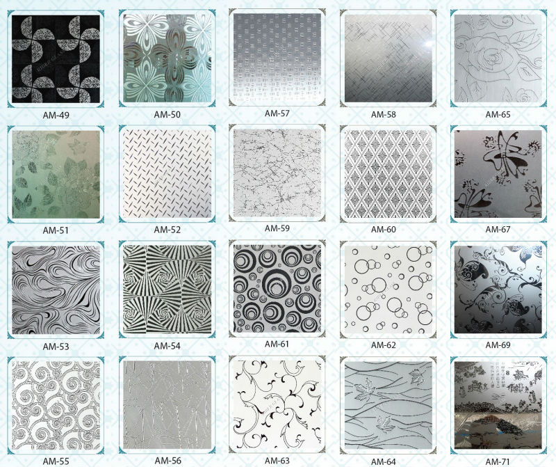 Hot Sell Building Materials 4mm Acid Etched Glass with Art Decorative Glass