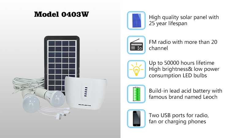 3W Solar Home Small Lighting System