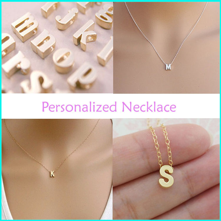 Wholesale Cheap Gold Pendant Jewellery Personal Letter Necklace