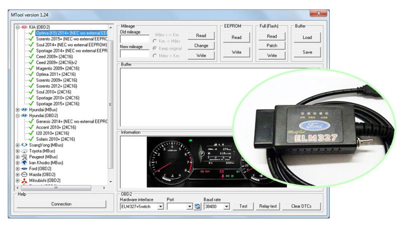 Mtool1.24 Super Mileage Software Go with Elm327 Tool