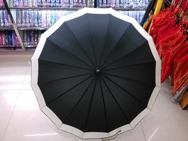 Auto Open Embroider Pongee 16k Straight Umbrella (JYSU-09)