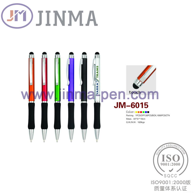 The Promotion Gifts Plastic Ball Pen Jm-6015 with One Stylus Touch