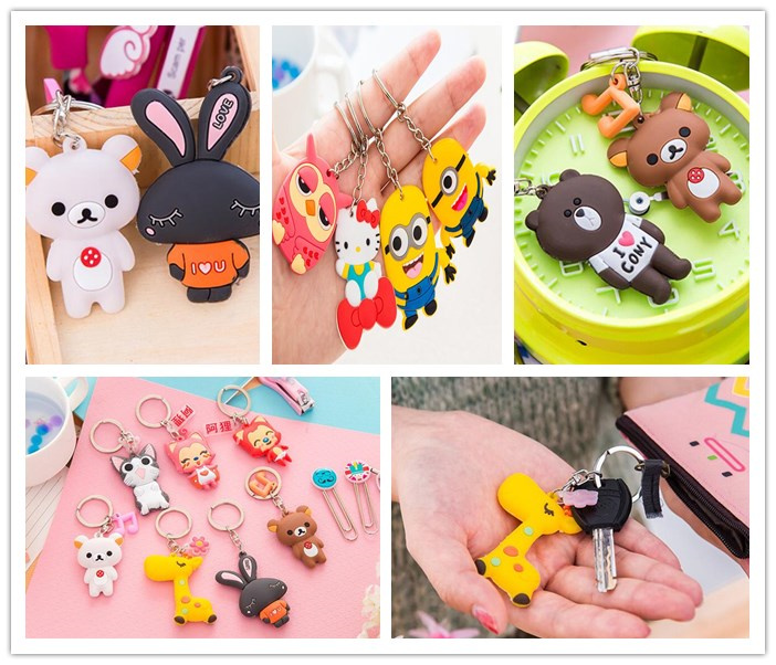 Lovely Various Cartoon Silicone Key Ring