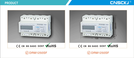 DRM1250s Number Display Three Phase Energy Meters